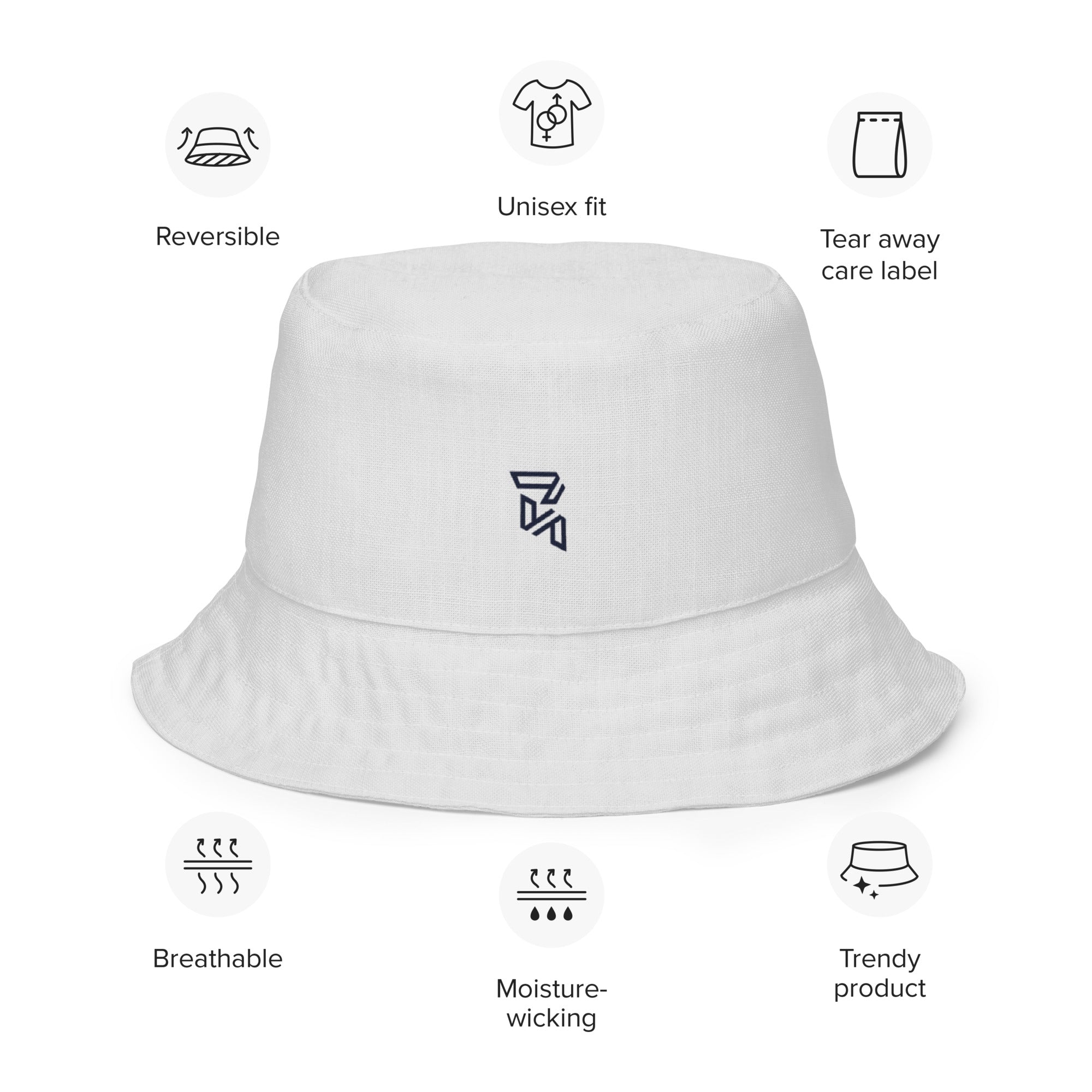 Bucket hat - Reversible - Navy Grey - unisex - infrographic