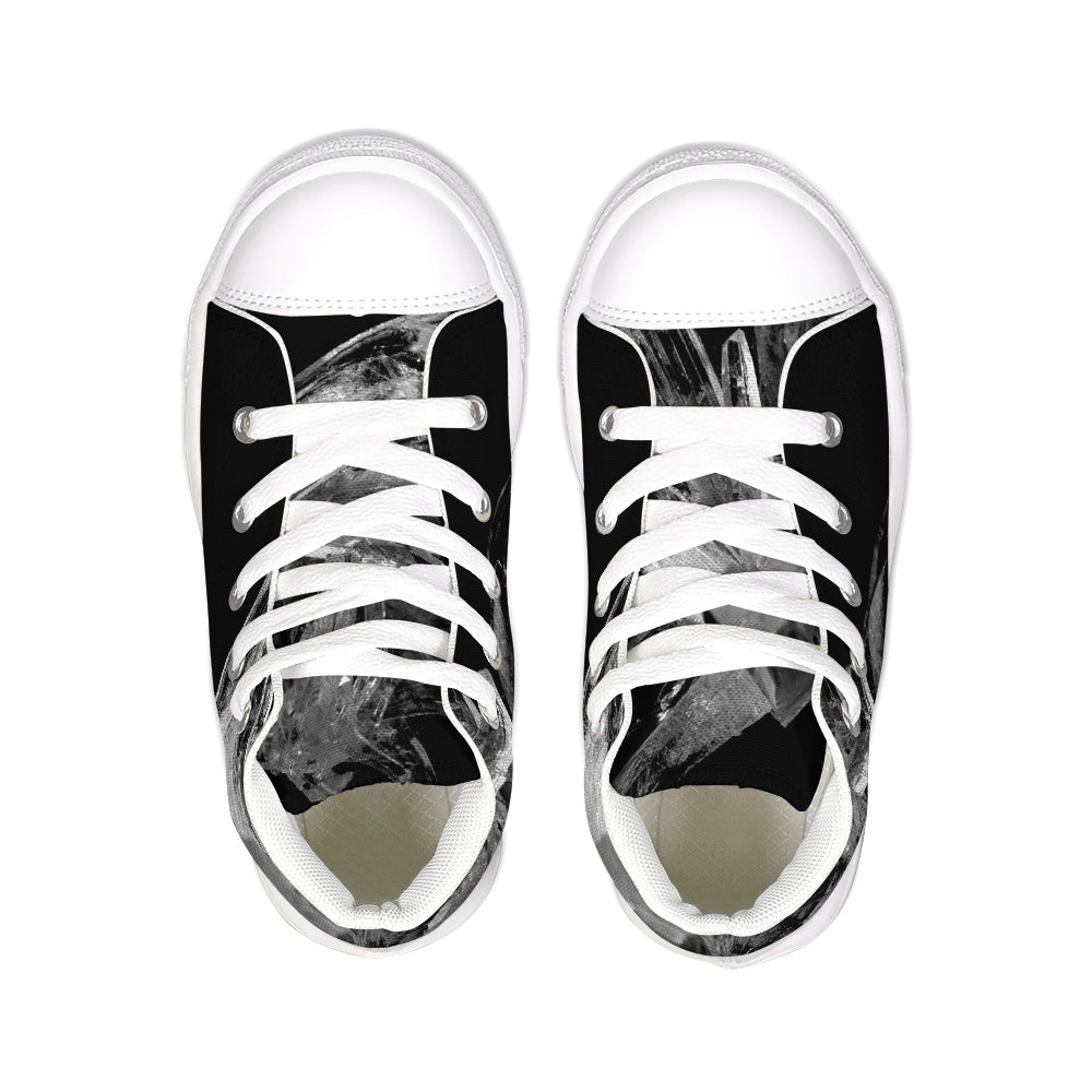 Black-White - CRYSTAL Kids High - top Pump - Kids - ROSENBERRIES