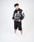 GEOFLEX Black Crystal Bomber Jacket