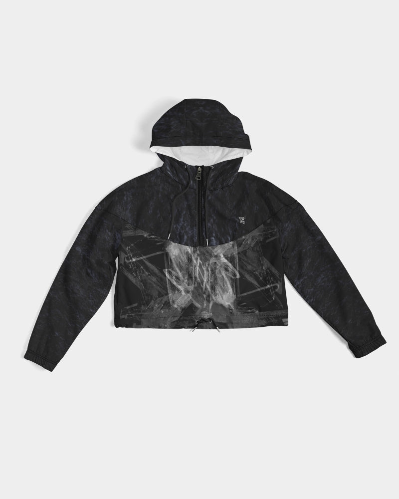 DUNE Black Cropped Windbreaker - Cropped pullover Track Jacket - ROSENBERRIES