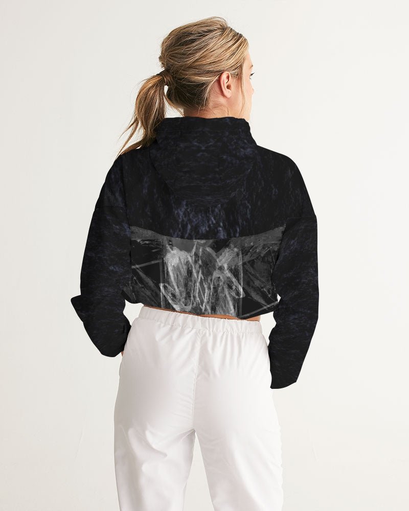 DUNE Black Cropped Windbreaker - Cropped pullover Track Jacket - ROSENBERRIES