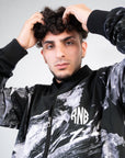 GEOFLEX Black Crystal Bomber Jacket - Trapstar Inspired Winbreaker Jackets - ROSENBERRIES