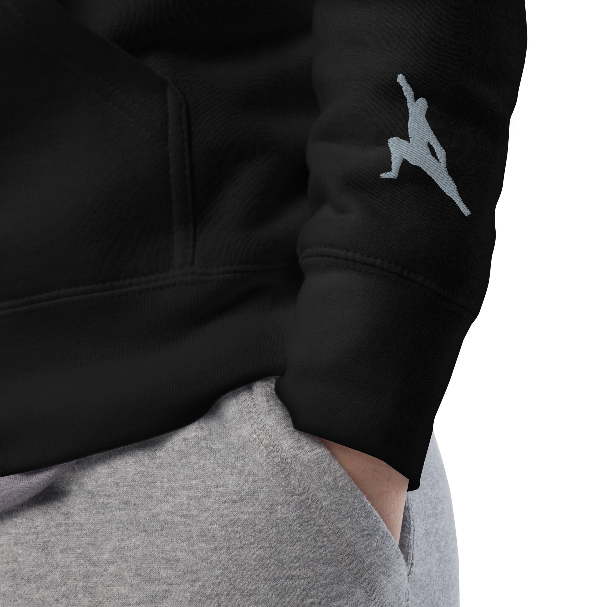 Refined - pullover hoodie - black - sleeve detail