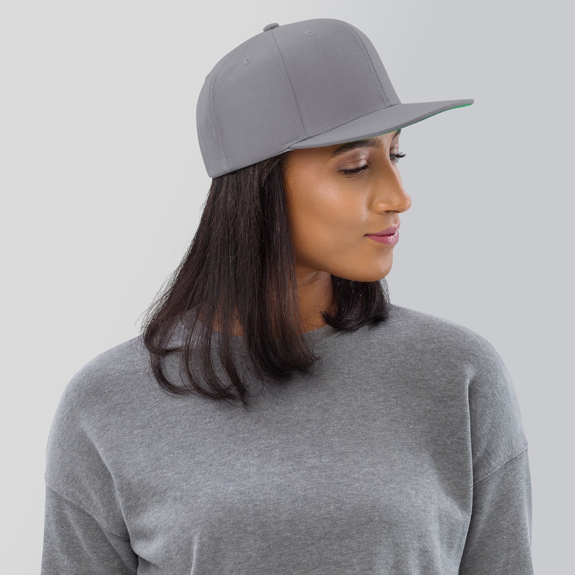 Sigma - snapback cap - silver - new era style - side view model