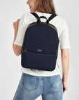 Navy Classic Faux Leather Backpack