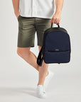 Navy Classic Faux Leather Backpack