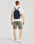 Navy Classic Faux Leather Backpack